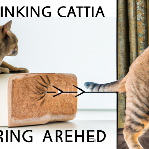 תמונה של חתול שורט רהיט לעומת חתול באמצעות מגרדת חתולים